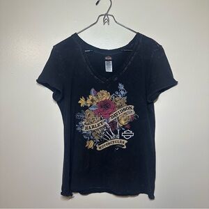 Harley-Davidson Black Vintage Graphic Short Sleeve Tee